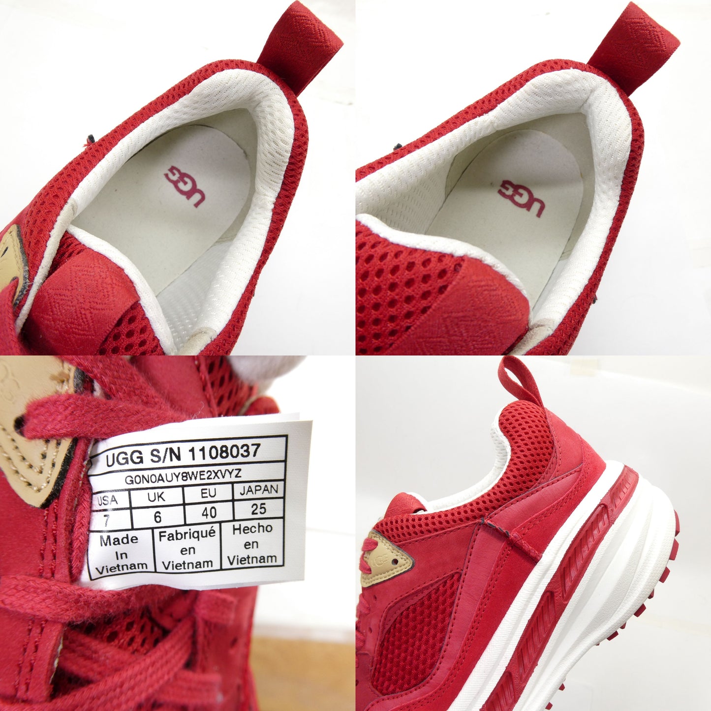 UGG CA805 Mesh Samba Red White Sneakers