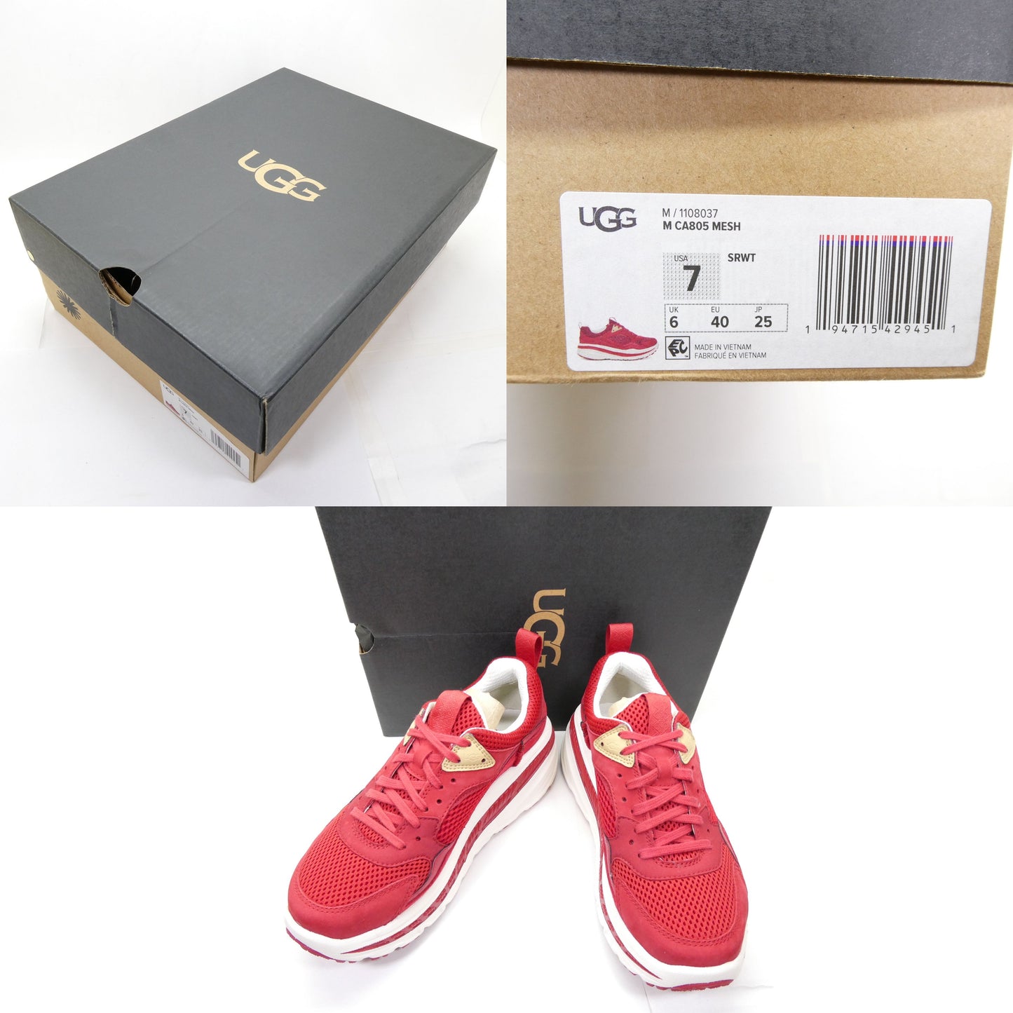 UGG CA805 Mesh Samba Red White Sneakers