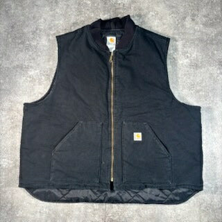Carhartt 00s Quilted Liner Duck Vest Black Size XXL