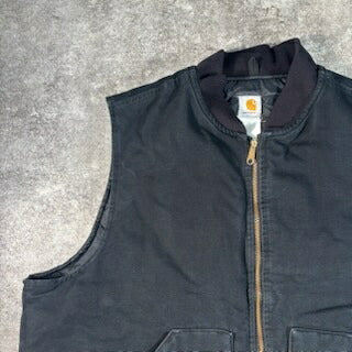Carhartt 00s Quilted Liner Duck Vest Black Size XXL