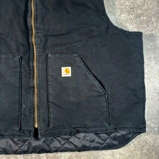 Carhartt 00s Quilted Liner Duck Vest Black Size XXL