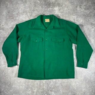 Skyline 50s Vintage Virgin Wool Shirt Green Size XL