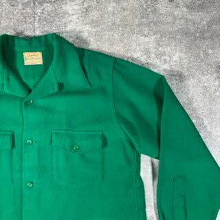 Skyline 50s Vintage Virgin Wool Shirt Green Size XL