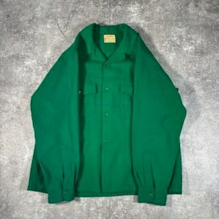 Skyline 50s Vintage Virgin Wool Shirt Green Size XL