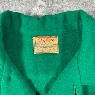 Skyline 50s Vintage Virgin Wool Shirt Green Size XL