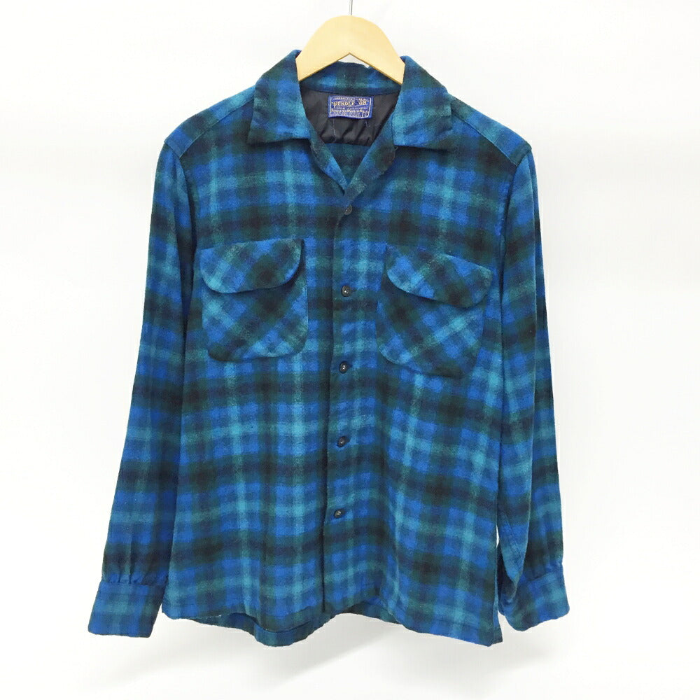 PENDLETON Blue Checkered Wool Shirt Size S