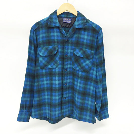PENDLETON Blue Checkered Wool Shirt Size S