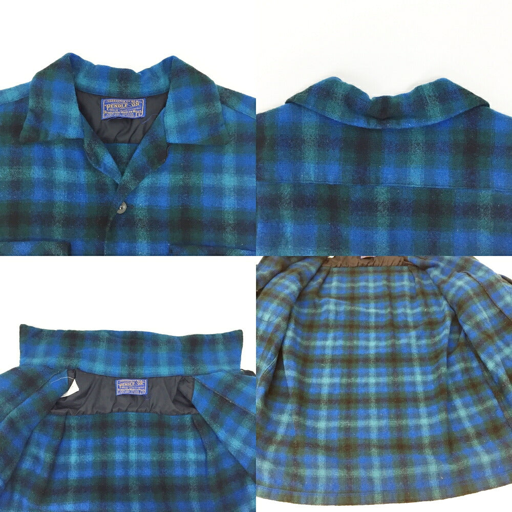 PENDLETON Blue Checkered Wool Shirt Size S