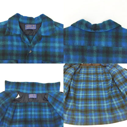 PENDLETON Blue Checkered Wool Shirt Size S