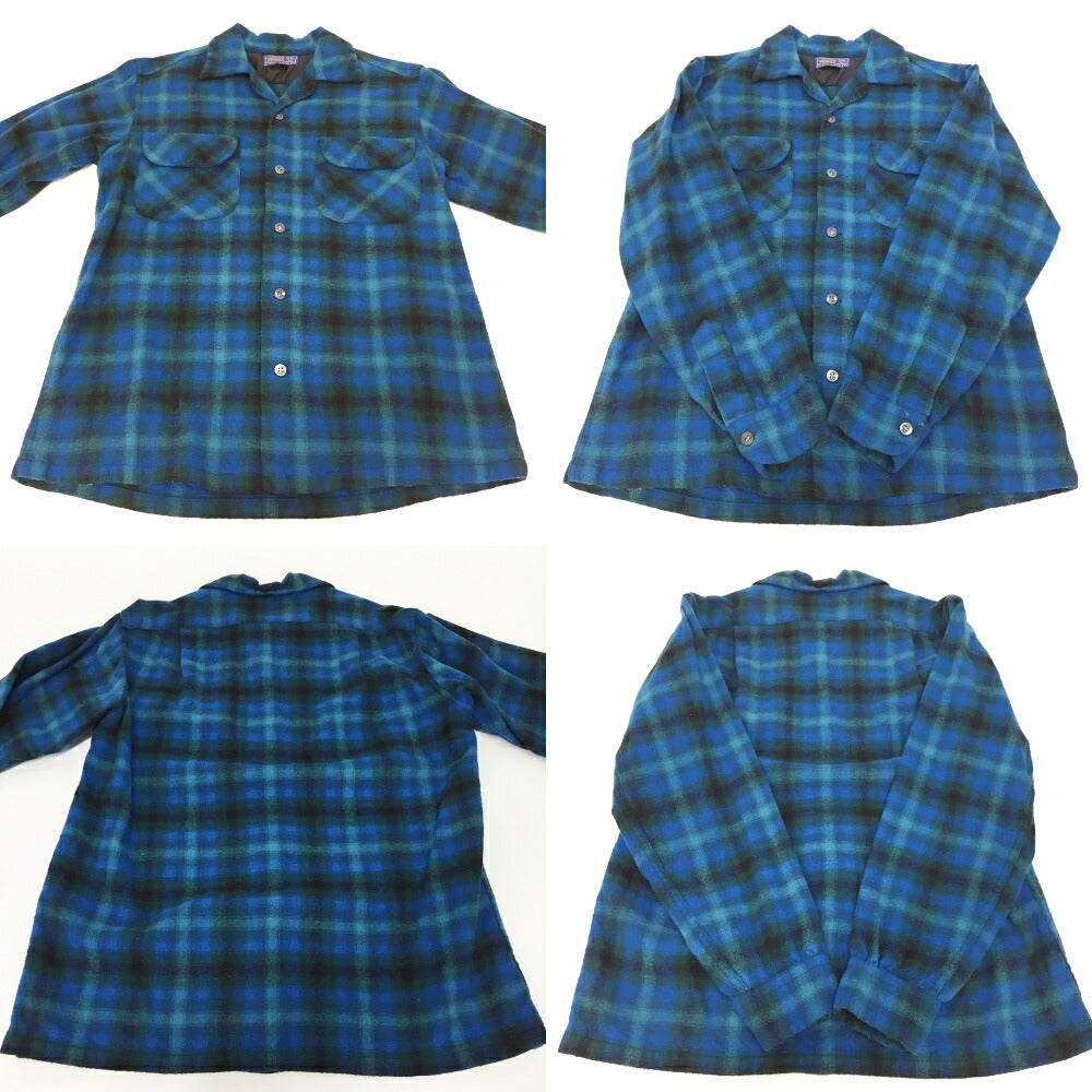 PENDLETON Blue Checkered Wool Shirt Size S