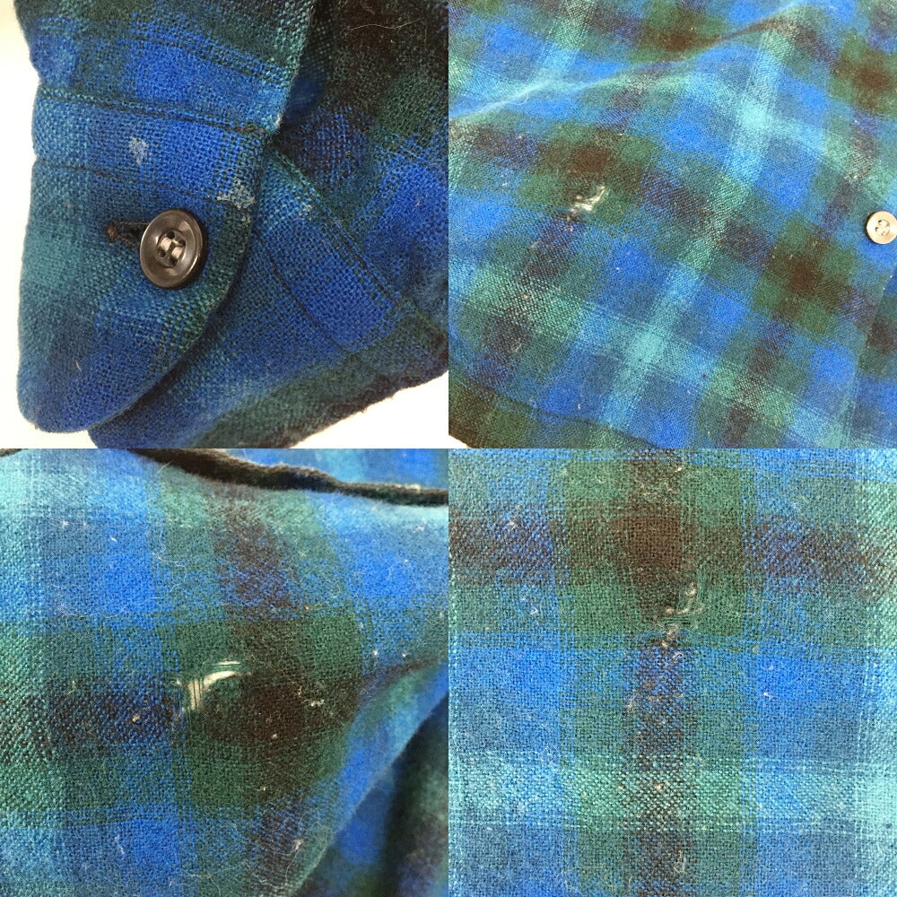 PENDLETON Blue Checkered Wool Shirt Size S