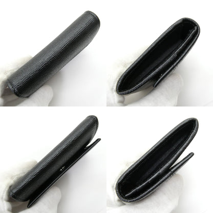 BVLGARI Leather Coin Case Black Size ONE SIZE