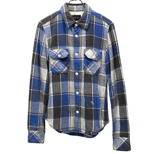 NUMBER NINE 05AW Flannel Double Pocket Shirt Blue Size 2