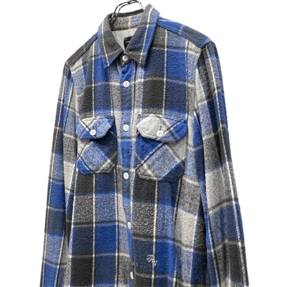 NUMBER NINE 05AW Flannel Double Pocket Shirt Blue Size 2
