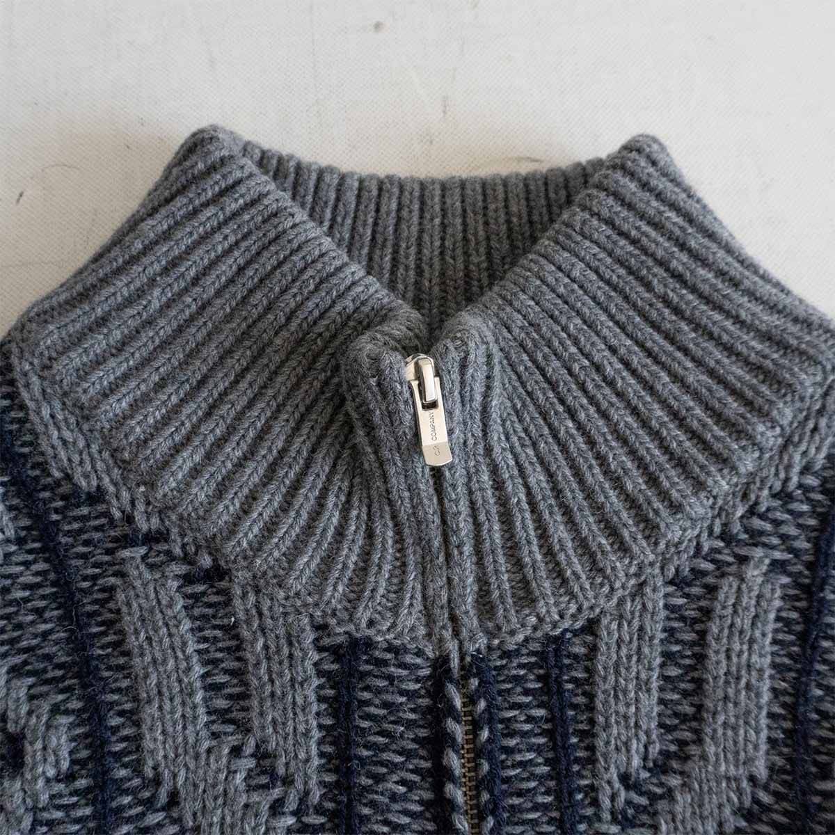 C.P. Company Patterned knit half-zip high-neck sweater Gray Size 54