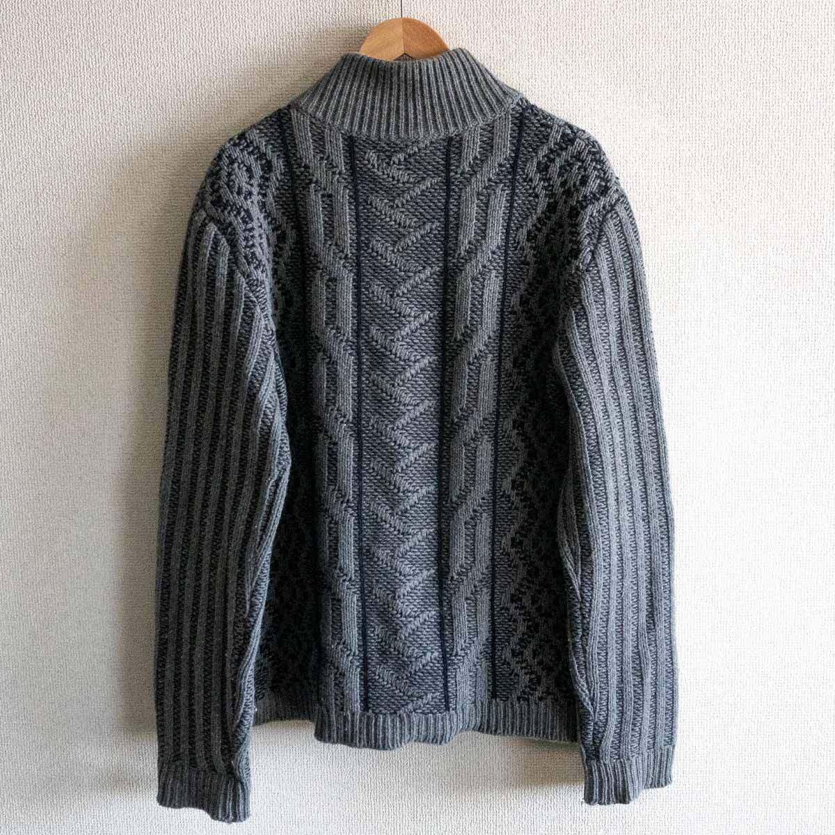 C.P. Company Patterned knit half-zip high-neck sweater Gray Size 54