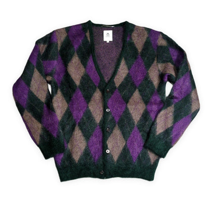 mando 22AW Argyle Mohair Blend Wool Cardigan Size 3