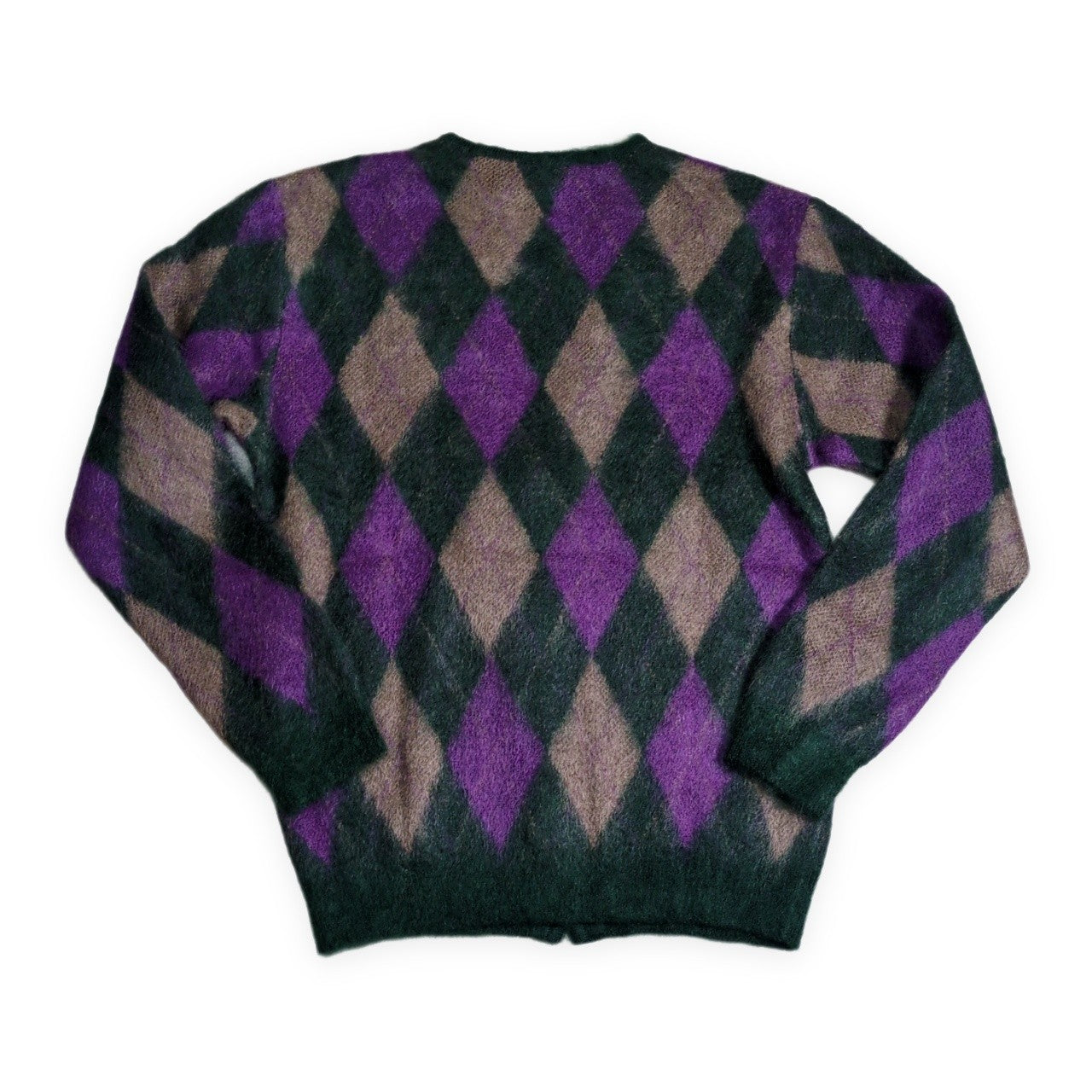 mando 22AW Argyle Mohair Blend Wool Cardigan Size 3