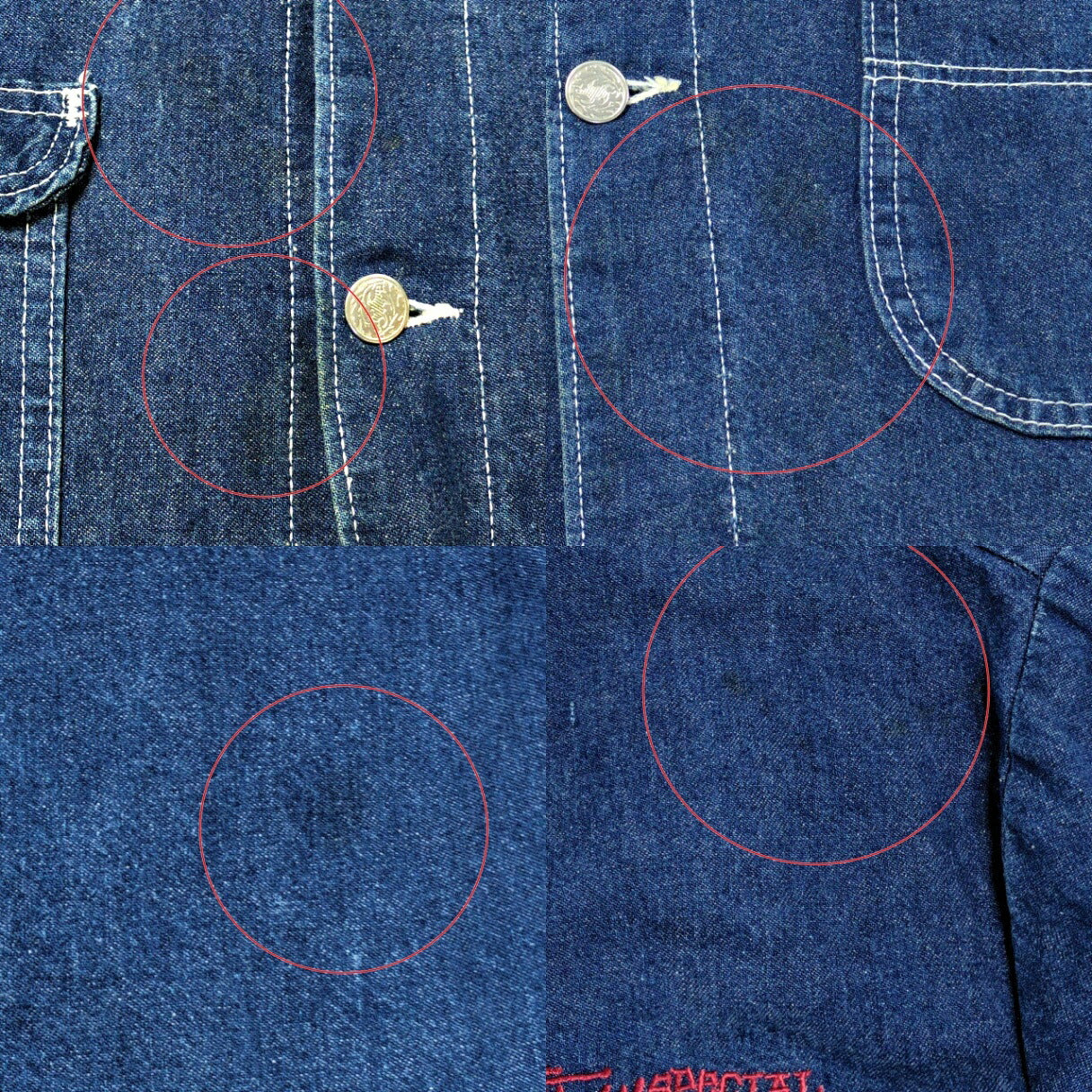 STUSSY 90s Vintage Pointer Denim Coverall Jacket Size 48
