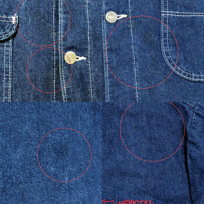 STUSSY 90s Vintage Pointer Denim Coverall Jacket Size 48