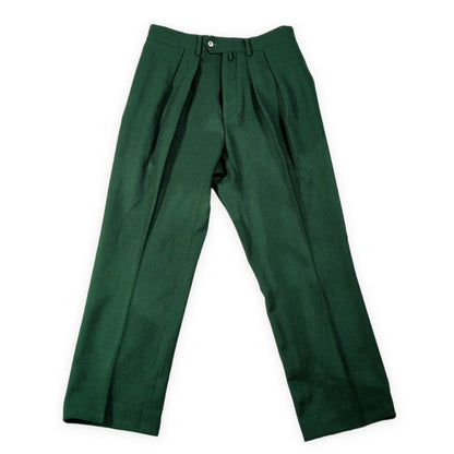 NEAT Hainsworth Melton Wool Two-Tuck Slacks Green Size 46