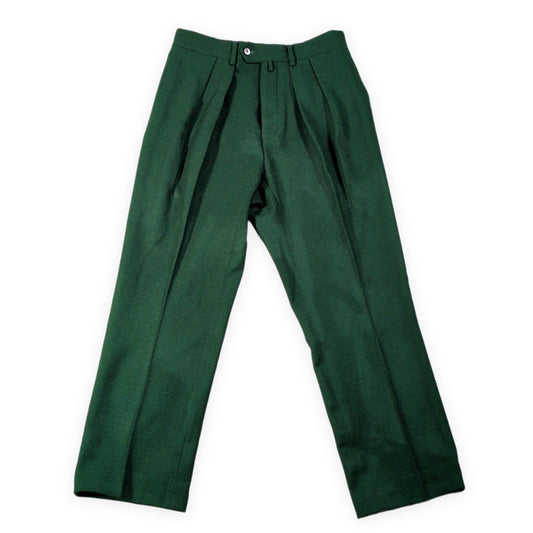 NEAT Hainsworth Melton Wool Two-Tuck Slacks Green Size 46
