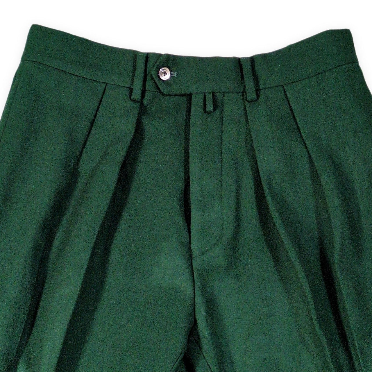 NEAT Hainsworth Melton Wool Two-Tuck Slacks Green Size 46