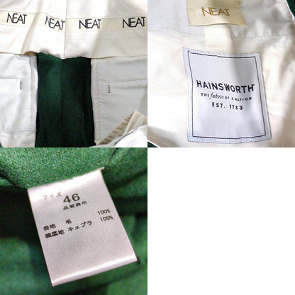 NEAT Hainsworth Melton Wool Two-Tuck Slacks Green Size 46