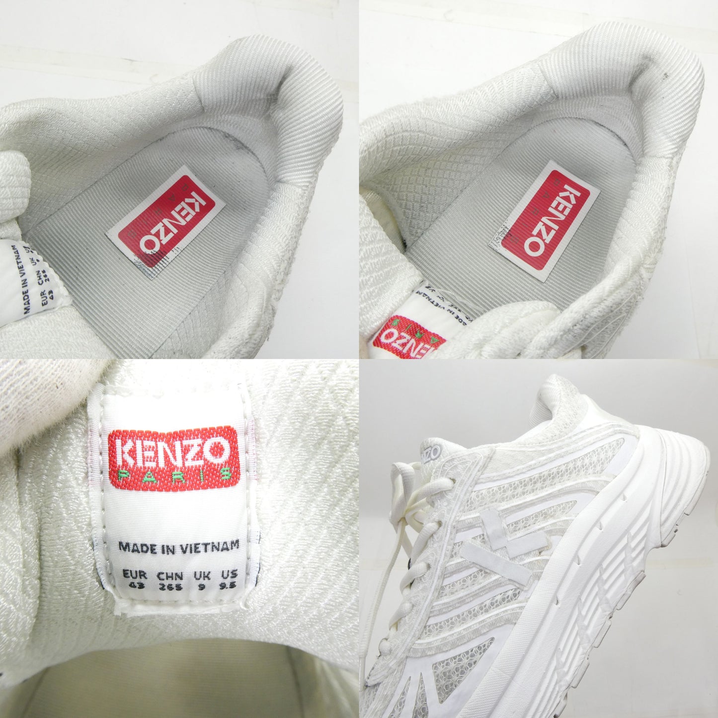 KENZO Pace Low Top White Sneakers