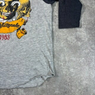 WHITE SNAKE 80s Monsters of Rock Raglan Band Tee Gray