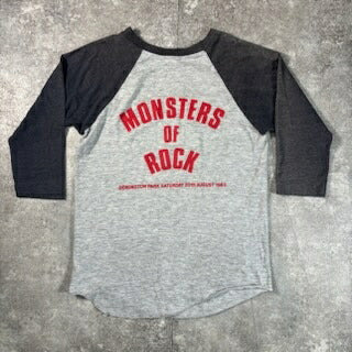 WHITE SNAKE 80s Monsters of Rock Raglan Band Tee Gray