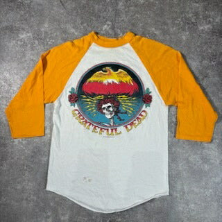 Grateful Dead 80s Vintage Tour Raglan T-Shirt White Size S
