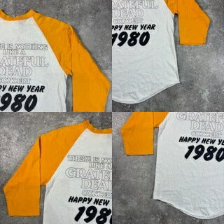 Grateful Dead 80s Vintage Tour Raglan T-Shirt White Size S