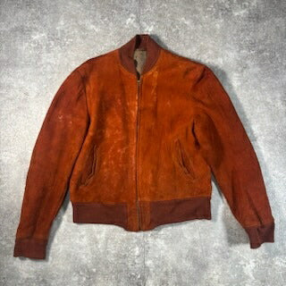 Ma+ Vintage 60s Brown Nubuck Leather MA-1 ESKO Zip Size M