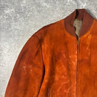 Ma+ Vintage 60s Brown Nubuck Leather MA-1 ESKO Zip Size M