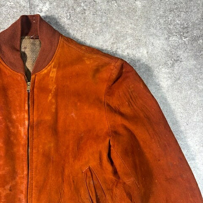Ma+ Vintage 60s Brown Nubuck Leather MA-1 ESKO Zip Size M
