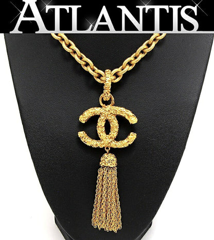CHANEL Vintage Gold GP Coco Mark Fringe Size ONE SIZE
