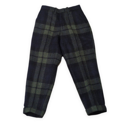 HAVERSACK Wool Check Pattern Slacks Green Size M