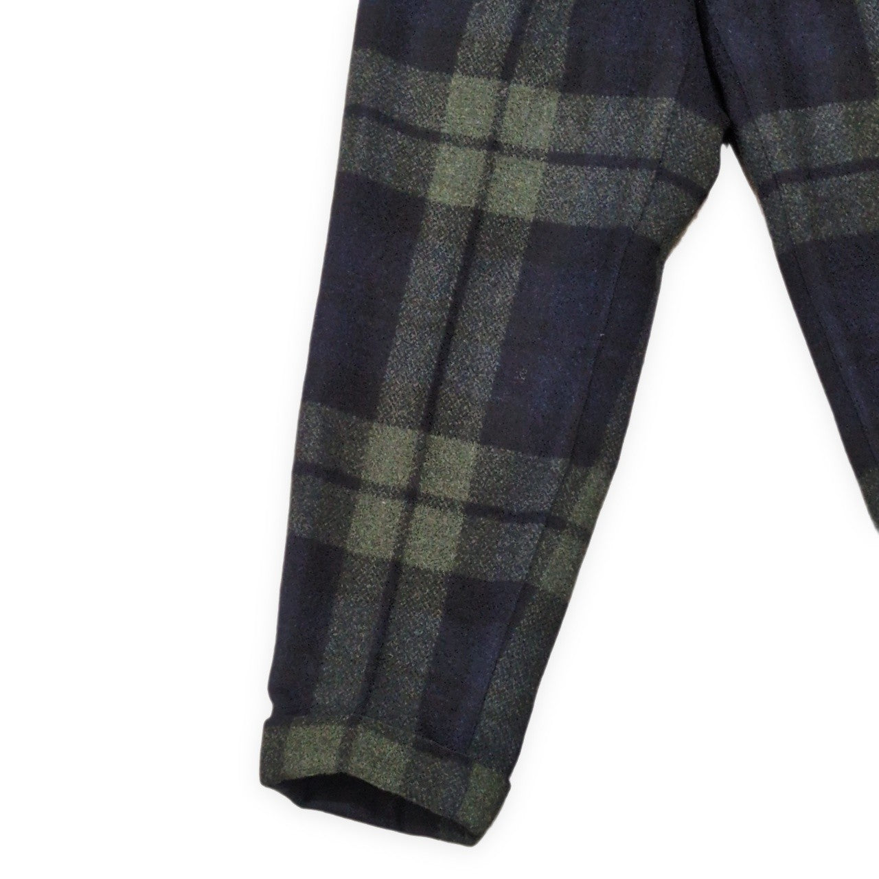HAVERSACK Wool Check Pattern Slacks Green Size M