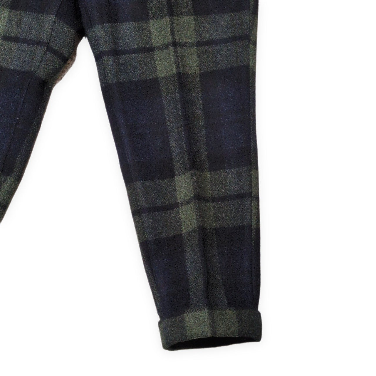 HAVERSACK Wool Check Pattern Slacks Green Size M
