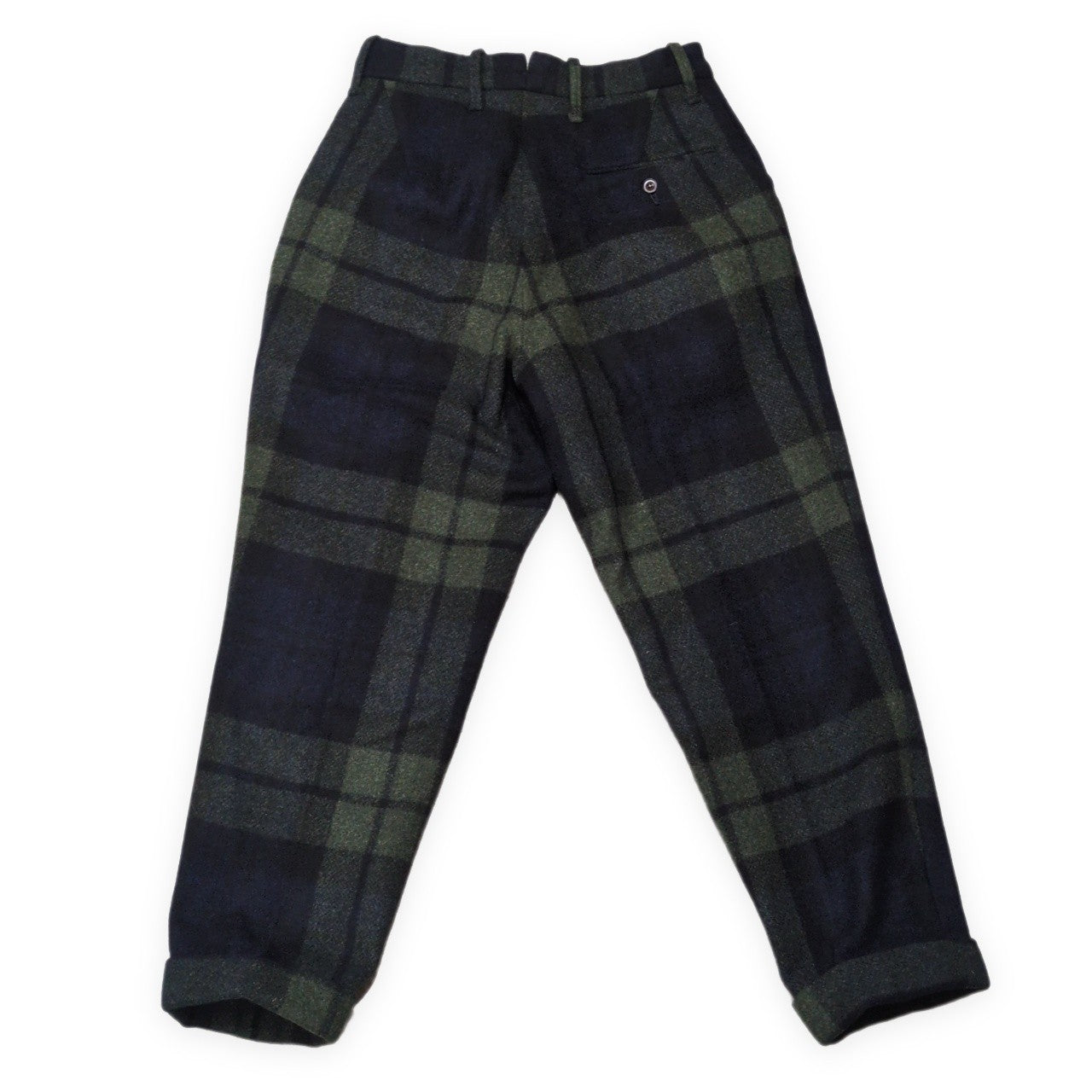 HAVERSACK Wool Check Pattern Slacks Green Size M