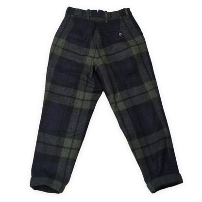 HAVERSACK Wool Check Pattern Slacks Green Size M