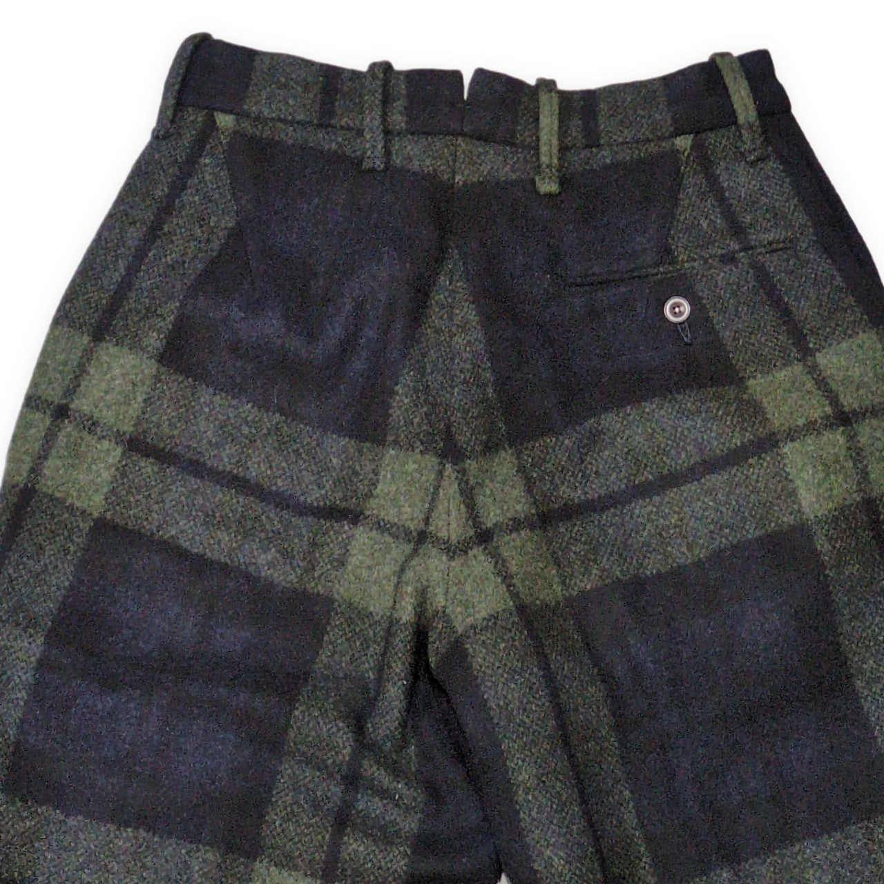 HAVERSACK Wool Check Pattern Slacks Green Size M