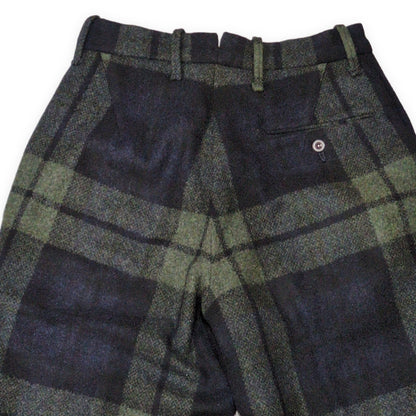 HAVERSACK Wool Check Pattern Slacks Green Size M