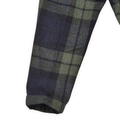 HAVERSACK Wool Check Pattern Slacks Green Size M