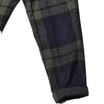 HAVERSACK Wool Check Pattern Slacks Green Size M