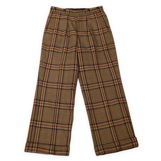 AMI Brown Check Wool Trousers Size 38