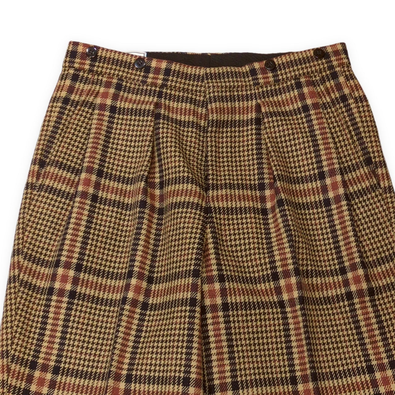 AMI Brown Check Wool Trousers Size 38