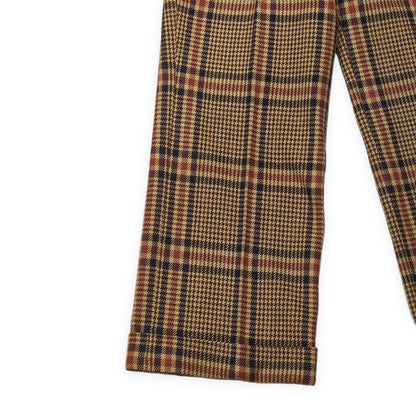 AMI Brown Check Wool Trousers Size 38