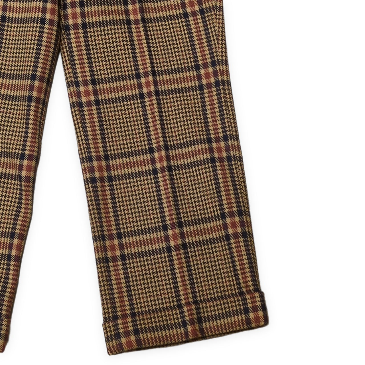 AMI Brown Check Wool Trousers Size 38